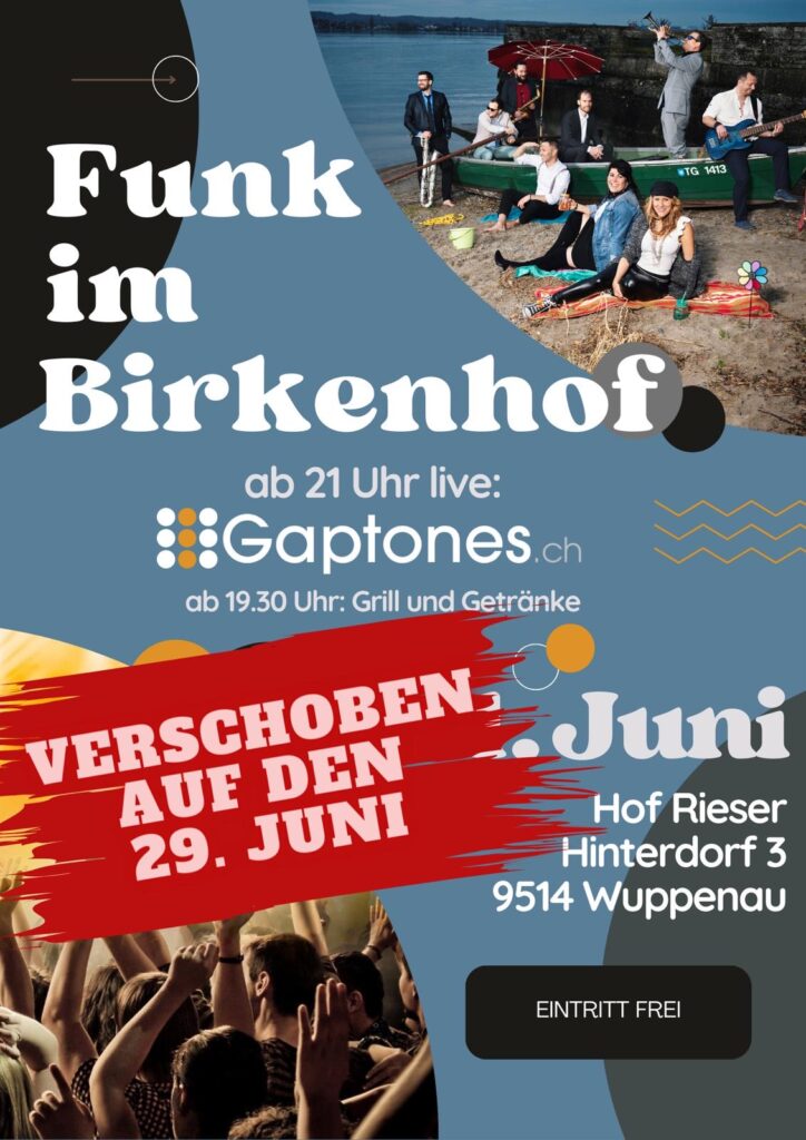 Funk im Birkenhof - Flyer Verschiebedatum